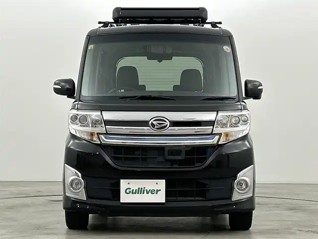 ダイハツ タント カスタム RS トップED SA 福岡県 2014(平26)年 8.5万km ブラックマイカメタリック スマートアシスト/純正ナビ/・CD/DVD/BT/フルセグ/バックカメラ/両側パワースライドドア/ミラー型ドライブレコーダー/ETC/ルーフキャリア/LEDヘッドライト/スマートキー/プッシュスタート