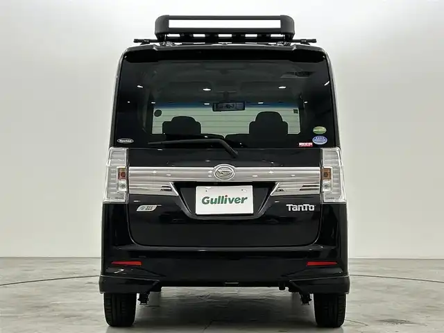 ダイハツ タント カスタム RS トップED SA 福岡県 2014(平26)年 8.5万km ブラックマイカメタリック スマートアシスト/純正ナビ/・CD/DVD/BT/フルセグ/バックカメラ/両側パワースライドドア/ミラー型ドライブレコーダー/ETC/ルーフキャリア/LEDヘッドライト/スマートキー/プッシュスタート