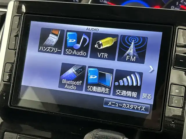 ダイハツ タント カスタム RS トップED SA 福岡県 2014(平26)年 8.5万km ブラックマイカメタリック スマートアシスト/純正ナビ/・CD/DVD/BT/フルセグ/バックカメラ/両側パワースライドドア/ミラー型ドライブレコーダー/ETC/ルーフキャリア/LEDヘッドライト/スマートキー/プッシュスタート