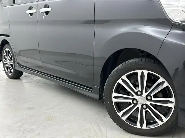 ダイハツ タント カスタム RS トップED SA 福岡県 2014(平26)年 8.5万km ブラックマイカメタリック スマートアシスト/純正ナビ/・CD/DVD/BT/フルセグ/バックカメラ/両側パワースライドドア/ミラー型ドライブレコーダー/ETC/ルーフキャリア/LEDヘッドライト/スマートキー/プッシュスタート