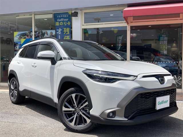 トヨタ カローラ クロス ハイブリッド Z 長崎県 2025(令7)年 0.1万km未満 プラチナホワイトパールマイカ 登録時68km/パラノマルーフ/トヨタセーフティセンス/・衝突被害軽減ブレーキ/・レーダークルーズコントロール/・オートマチックハイビーム/・レーンキープアシスト/純正ナビ/Bluetooth/フルセグTV/AM.FM/Miracast/バックカメラ/ビルトインETC2.0/ハーフレザーシート/・パワーシート/・D＋N席シートヒーター/パワーバックドア/電子パーキング/オートホールド機能/ブラインドスポットモニター/LEDオートヘッドライト