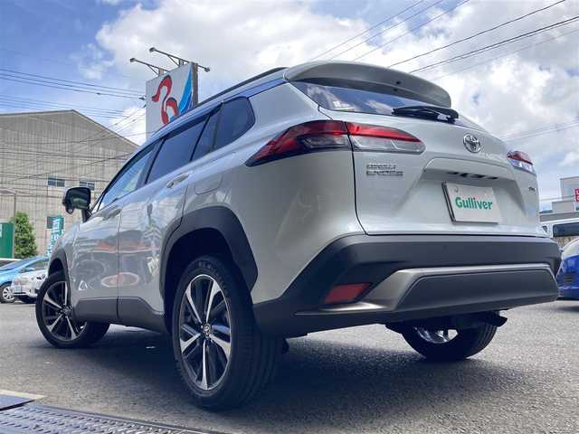 トヨタ カローラ クロス ハイブリッド Z 長崎県 2025(令7)年 0.1万km未満 プラチナホワイトパールマイカ 登録時68km/パラノマルーフ/トヨタセーフティセンス/・衝突被害軽減ブレーキ/・レーダークルーズコントロール/・オートマチックハイビーム/・レーンキープアシスト/純正ナビ/Bluetooth/フルセグTV/AM.FM/Miracast/バックカメラ/ビルトインETC2.0/ハーフレザーシート/・パワーシート/・D＋N席シートヒーター/パワーバックドア/電子パーキング/オートホールド機能/ブラインドスポットモニター/LEDオートヘッドライト