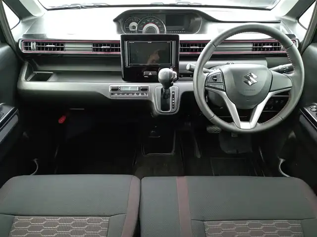 スズキ ワゴンＲ スティングレー HYBRID X 福井県 2018(平30)年 5.8万km ブルーイッシュブラックパール3 衝突被害軽減システム/社外SDナビ（AVN-R8）/・（フルセグTV/CD/DVD/Bluetooth）/バックカメラ/ETC/D席シートヒーター/ヘッドアップディスプレイ/オートLEDライト/スマートキー