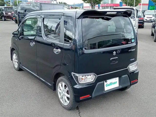 スズキ ワゴンＲ スティングレー HYBRID X 福井県 2018(平30)年 5.8万km ブルーイッシュブラックパール3 衝突被害軽減システム/社外SDナビ（AVN-R8）/・（フルセグTV/CD/DVD/Bluetooth）/バックカメラ/ETC/D席シートヒーター/ヘッドアップディスプレイ/オートLEDライト/スマートキー