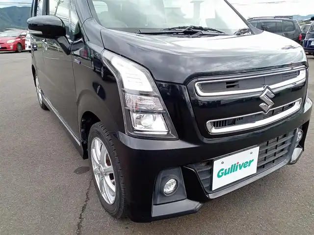 スズキ ワゴンＲ スティングレー HYBRID X 福井県 2018(平30)年 5.8万km ブルーイッシュブラックパール3 衝突被害軽減システム/社外SDナビ（AVN-R8）/・（フルセグTV/CD/DVD/Bluetooth）/バックカメラ/ETC/D席シートヒーター/ヘッドアップディスプレイ/オートLEDライト/スマートキー