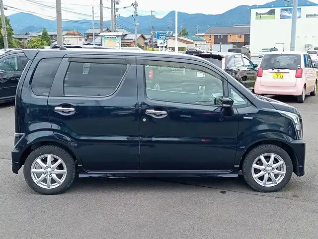 スズキ ワゴンＲ スティングレー HYBRID X 福井県 2018(平30)年 5.8万km ブルーイッシュブラックパール3 衝突被害軽減システム/社外SDナビ（AVN-R8）/・（フルセグTV/CD/DVD/Bluetooth）/バックカメラ/ETC/D席シートヒーター/ヘッドアップディスプレイ/オートLEDライト/スマートキー