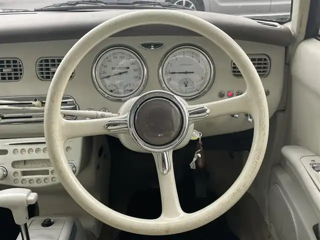 日産 フィガロ フルオープントップ 千葉県 1991(平3)年 7.2万km ホワイト/ベージュ フルオープントップ/ターボ/ハロゲン/本革シート/ＡＣ/パワーステアリング/パワーウィンドウ/ＣＤ