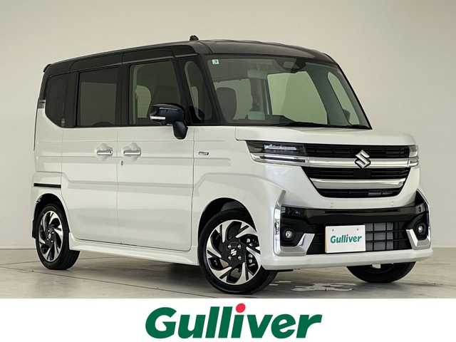 スズキ スペーシア カスタム HYBRID XS 愛知県 2025(令7)年 0.1千km ピュアホワイトパール/ブラック2トーン 届出済未使用車/純正9型ディズプレイオーディオナビ/全方位カメラ/両側パワースライドドア/レーダークルーズコントロール/シートヒーター/バックカメラ/ヘッドアップディスプレイ/コーナーセンサー/純正アルミホイール/LEDヘッドライト/ステアリングヒーター/オートマチックハイビーム/衝突軽減システム/フルセグ/Bluetooth/ステアリングスイッチ/スマートキー/プッシュスタート