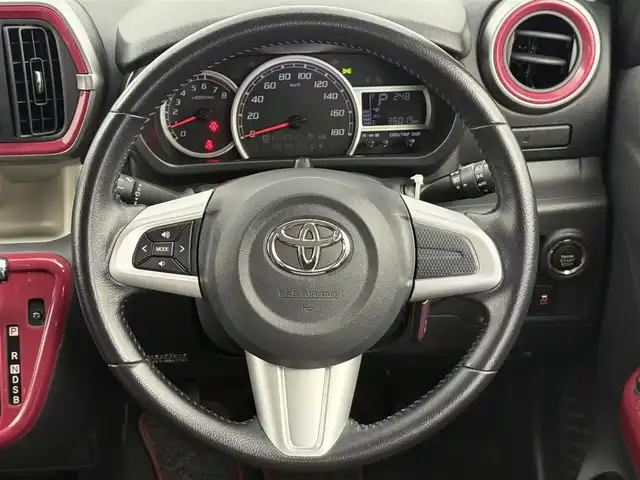 トヨタ パッソ モーダ　Gパッケージ 愛知県 2016(平28)年 3.7万km 赤 SDナビ/（Bluetooth/フルセグTV/AM/FM）/バックカメラ/モータ用エアロパーツ/プリクラッシュセーフティシステム/レーンキープアシスト/オートハイビーム/純正14インチアルミホイール/フルセグTV/LEDヘッドライト/スマートキー/プッシュスタート/電動格納ミラー/ビルトインETC