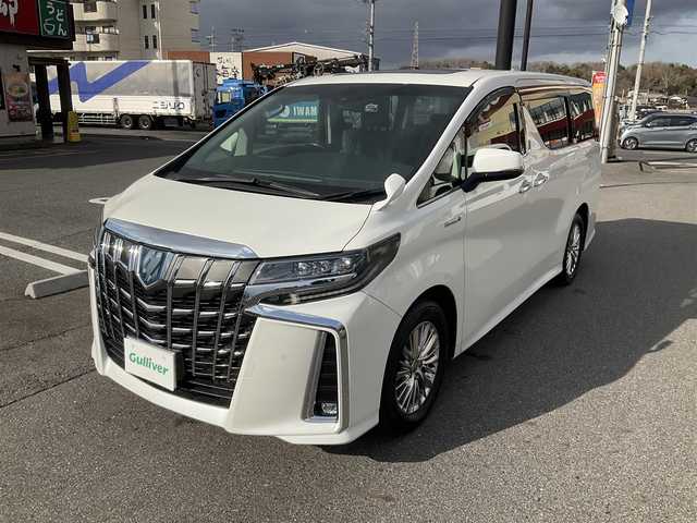 トヨタ アルファードハイブリット SR Cパッケージ 滋賀県 2020(令2)年 3万km ホワイトパールクリスタルシャイン ワンオーナー/車検7年11月まで/ツインムーンルーフ/純正10インチディスプレイオーディオ/　フルセグテレビ　Bluetooth対応/　純正DVDプレイヤー/バックカメラ/黒革シート（フロントベンチレーション）/純正フリップダウンモニター/純正ドライブレコーダー/純正LEDヘッドライト/アイドリングストップ/両側パワースライドドア/パワーバックドア/保証書/取扱説明書