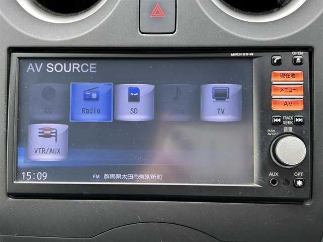 日産 ノート X DIG－S 群馬県 2013(平25)年 7.6万km スーパーブラック 純正ＳＤナビ(CD/SD/FM/AM/フルセグTV/AUX)/バックカメラ/スーパーチャージャー/ＥＴＣ/スマートキー/プッシュスタート/ECOモード/アイドリングストップ/電動格納ミラー/ヘッドライトレベライザー/パワーウインドウ/ステアリングチルド機構/取扱説明書