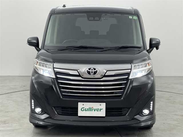 トヨタ ルーミー カスタムG－T 福岡県 2019(令1)年 6.4万km ブラックマイカメタリック 社外ナビ（ＢＴ，フルセグＴＶ）　/バックカメラ　/前方ドライブレコーダー　/クルーズコントロール　/コーナーセンサー　/衝突軽減ブレーキ　/アイドリングストップ　/両側電動スライドドア　/純正１５インチＡＷ　/ＬＥＤ