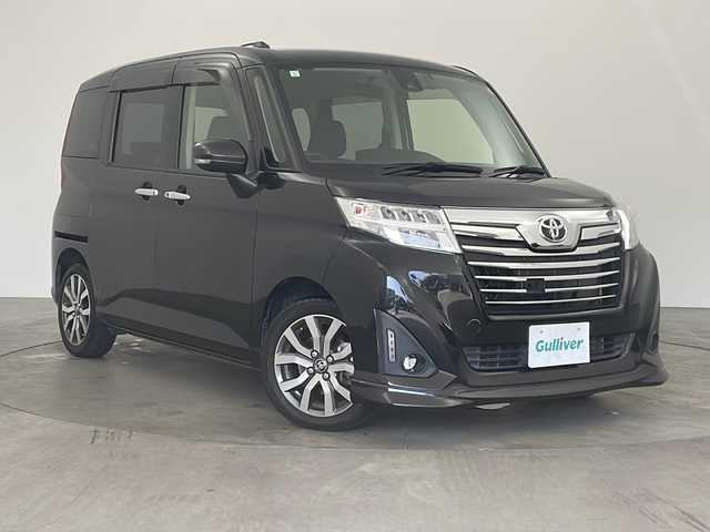 トヨタ ルーミー カスタムG－T 兵庫県 2017(平29)年 3.1万km ブラックマイカメタリック ・純正9インチナビ(NSZT-Y66T)/(CD/DVD/BT/SD/フルセグTV)/・バックカメラ/・スマートキー/・両側パワースライドドア/・シートヒーター/・LEDヘッドライト/・スマートアシスト/・クルーズコントロール/・TVキャンセラー/・前方ドライブレコーダー/・純正15インチアルミホイール/・ビルトインETC/・ステアリングスイッチ/・LEDヘッドライト/・フォグライト/・プッシュスタート