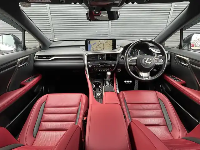レクサス ＲＸ 450h Fスポーツ 茨城県 2021(令3)年 4.5万km パール 後期型 /SR /WALDフルエアロ /マクレビ /HUD /赤革 /360°C /後席電動リクライニング＆電動格納機能付 /全席シ-トヒ-タ- /ベンチレ-ション /M付PWシ-ト /100V電源 /三眼LED /オ-トハイビ-ム /レクサスSFT /ACC /LKA /BSM /ナビ /TV /ETC2.0/ルーフレール/禁煙車
