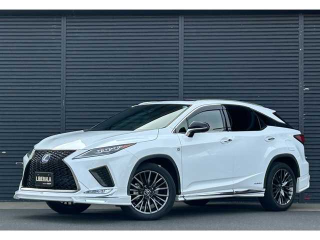 レクサス ＲＸ 450h Fスポーツ 茨城県 2021(令3)年 4.5万km パール 後期型 /SR /WALDフルエアロ /マクレビ /HUD /赤革 /360°C /後席電動リクライニング＆電動格納機能付 /全席シ-トヒ-タ- /ベンチレ-ション /M付PWシ-ト /100V電源 /三眼LED /オ-トハイビ-ム /レクサスSFT /ACC /LKA /BSM /ナビ /TV /ETC2.0/ルーフレール/禁煙車