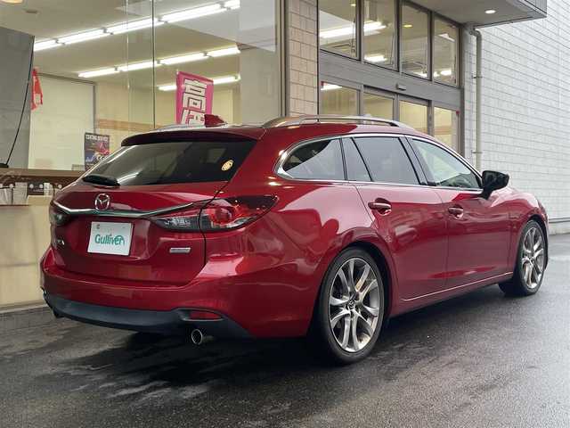 マツダ アテンザ ワゴン XD Lパッケージ 愛知県 2014(平26)年 10.5万km ソウルレッドプレミアムメタリック ディーゼルターボ/ブラックレザーシート/前席パワーシート＆シートヒーター/純正SDナビ〈Pioneer製CA9PA〉/DVD／Bluetooth／/バックカメラ/スマートブレーキサポート/レーダークルーズコントロール/車線逸脱警報システム/リアビークルモニタリングシステム/シグネチャーLEDランプ/HIDヘッドライト/AFS／ハイビームコントロール/純正19インチAW/アドバンスドキー＆プッシュスタート