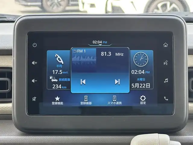 スズキ ラパン ＬＣ L 千葉県 2023(令5)年 0.6万km フォーンベージュM 純正ディスプレイオーディオ/(BT/FM/AM)/バックカメラ/衝突被害軽減システム/車線逸脱警報/横滑り防止装置/アイドリングストップ/LEDヘッドライト/オートライト/ウィンカーミラー/電動格納ミラー/社外14インチAW/シートヒーター/シートリフター/プッシュスタート/スマートキー/フロアマット/スペアキー/取扱説明書/保証書