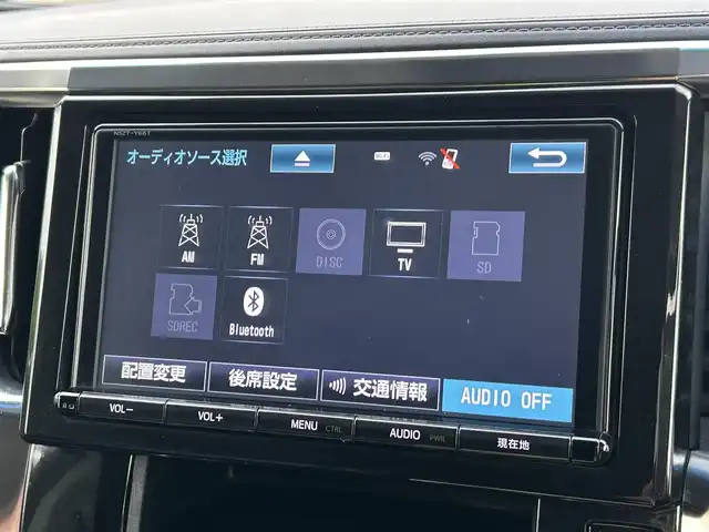 トヨタ アルファード S 山形県 2016(平28)年 9.6万km ブラック 純正9インチナビ/フルセグTV/FM/AM/CD/DVD/SD/Bluetooth/両側パワースライドドア/社外ドライブレコーダー/プリップダウンモニター/バックカメラ/クリランスソナー/エコドライブインジケータ/スマートキー2個/横滑り防止装置/AUTOライト/フォグランプ