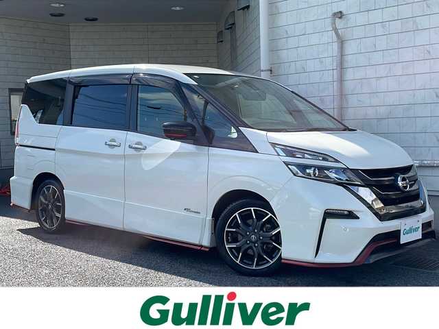 日産 セレナ ニスモ 神奈川県 2018(平30)年 4.4万km ブリリアントホワイトパール 純正ディーラーナビ/(CD/DVD/SD/USB/ブルーレイ/BT/フルセグTV)/全方位カメラ/プロパイロット/純正フリップダウンモニター/両側パワースライドドア(ハンズフリー機能付)/衝突被害軽減ブレーキ/横滑り防止装置/レーダークルーズコントロール/アイドリングストップ/ETC/前方ドライブレコーダー/オートライト/純正フロアマット/純正ドアバイザー/ISOFIX/スペアキー×1/保証書/取扱説明書