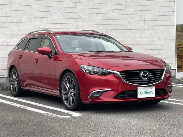 マツダ アテンザ ワゴン XD Lパッケージ 宮崎県 2015(平27)年 8.1万km ソウルレッドプレミアムメタリック 純正ナビ/・フルセグTV・Bluetooth・CD・DVD/バックカメラ/レーダークルーズコントロール/前後パーキングセンサー/衝突被害軽減ブレーキ/車線逸脱警報システム/ブラインドスポットモニター/ドライバーアテンションアラート/ヘッドアップディスプレイ/LEDヘッドランプ/オートライト/オートエアコン/革巻きステアリング/パドルシフト/ブラック革シート/前席パワーシート/シートヒーター/運転席ポジションメモリー/BOSEサウンドシステム/純正19インチアルミホイール/スマートキー/プッシュエンジンスタート/禁煙車