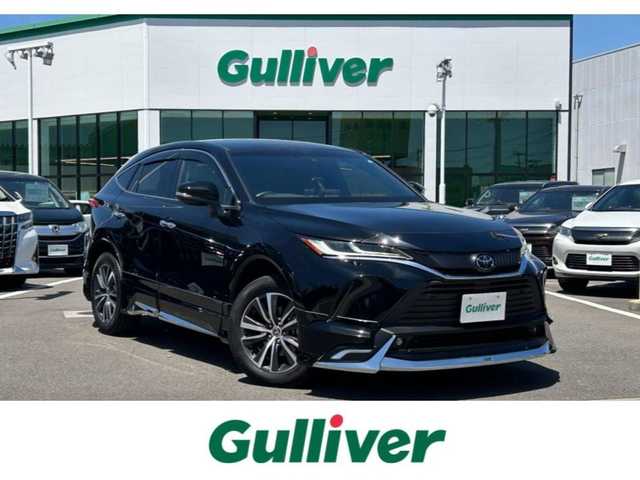 トヨタ ハリアー G 愛媛県 2022(令4)年 7.1万km ブラック 禁煙車/ワンオーナー/登録時走行距離：70904km/純正ディスプレイオーディオ/フルセグTV/Bluetooth/バックカメラ/デジタルインナーミラー/ドライブレコーダー/ビルトインETC/衝突被害軽減システム/クリアランスソナー/横滑り防止装置/レーンキープアシスト/レーダークルーズコントロール/LEDヘッドライト/フォグランプ/オートライト/オートマチックハイビーム/ハーフレザーシート/運転席パワーシート/パワーバックドア/スマホスタンド/エンジンスタートボタン/スマートキー/純正フロアマット/純正18インチアルミホイール/MODELLISTAエアロ(F.S.R)