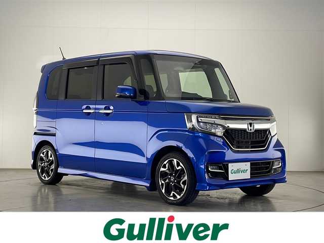 ホンダ Ｎ ＢＯＸ カスタム G L ターボ ホンダセンシング 宮崎県 2018(平30)年 7.2万km ブリリアントスポーティブルーメタリック2トーン 禁煙車/ホンダセンシング/純正ナビTV/（VXM-185VFi/CD/DVD/Bluetooth/フルセグTV)/純正バックカメラ/純正ビルトインETC/純正ドライブレコーダー/純正LEDオートライト/純正LEDフォグ/純正15インチアルミ/純正エアロ/純正ルーフエンドスポイラー/純正フロアマット/両側電動スライドドア/アダプティブクルーズコントロール/レーンディパーチャーアラート/クリアランスソナー/オートエアコン（プラズマクラスター）/パドルシフト/本革巻ハンドル/スマートキー/プッシュエンジンスタート/新車時保証書/取扱い説明書