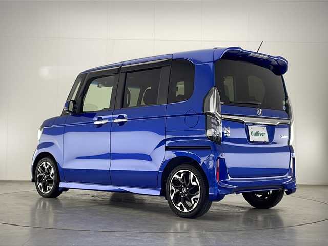 ホンダ Ｎ ＢＯＸ カスタム G L ターボ ホンダセンシング 宮崎県 2018(平30)年 7.2万km ブリリアントスポーティブルーメタリック2トーン 禁煙車/ホンダセンシング/純正ナビTV/（VXM-185VFi/CD/DVD/Bluetooth/フルセグTV)/純正バックカメラ/純正ビルトインETC/純正ドライブレコーダー/純正LEDオートライト/純正LEDフォグ/純正15インチアルミ/純正エアロ/純正ルーフエンドスポイラー/純正フロアマット/両側電動スライドドア/アダプティブクルーズコントロール/レーンディパーチャーアラート/クリアランスソナー/オートエアコン（プラズマクラスター）/パドルシフト/本革巻ハンドル/スマートキー/プッシュエンジンスタート/新車時保証書/取扱い説明書