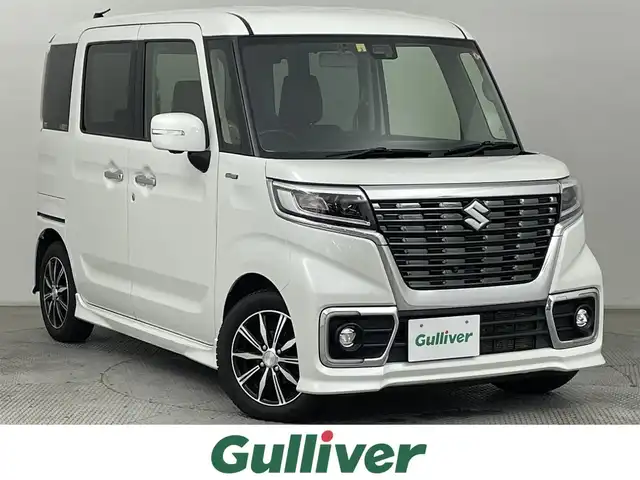 スズキ スペーシア カスタム HYBRID XS ターボ 道央・札幌 2020(令2)年 5.9万km ピュアホワイトP ・4WD/・衝突被害軽減ブレーキ/・レーンキープアシスト/・クルーズコントロール/・純正ナビ/・フルセグ/BT/CD/DVD/USB/・全方位カメラ/・両側パワースライドドア/・ビルトインETC/・アイドリングストップ/・パドルシフト/・ステアリングスイッチ