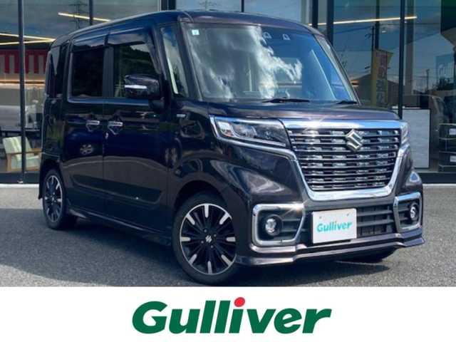 スズキ スペーシア カスタム HYBRID XS 栃木県 2021(令3)年 4.8万km アーバンブラウンパールメタリック 社外ナビ（AM/FM/BT/DVD/AUX)/・ワンセグTV/追従付きクルーズコントロール/アイドリングストップ/ステアリングスイッチ/シートヒーター/パーキングアシスト/衝突軽減システム/横滑り防止/LEDヘッドライト