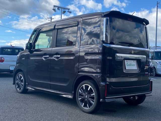 スズキ スペーシア カスタム HYBRID XS 栃木県 2021(令3)年 4.8万km アーバンブラウンパールメタリック 社外ナビ（AM/FM/BT/DVD/AUX)/・ワンセグTV/追従付きクルーズコントロール/アイドリングストップ/ステアリングスイッチ/シートヒーター/パーキングアシスト/衝突軽減システム/横滑り防止/LEDヘッドライト