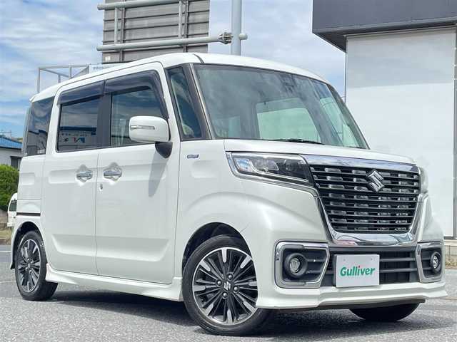 スズキ スペーシア カスタム HYBRID XS 千葉県 2018(平30)年 7.9万km ピュアホワイトP セーフティサポート/・デュアルセンサーブレーキサポート/・車線逸脱警報/・先行車発進お知らせ機能/・誤発進抑制機能/・後退時ブレーキサポート/・後方誤発進抑制機能/両側パワースライドドア/社外メモリナビ【CN-RE04WD】/・フルセグTV/BT/DVD/ラジオ/バックカメラ/シートヒーター/ドライブレコーダー【CA-DR02D】/ETC/取扱説明書/保証書/スペアキー