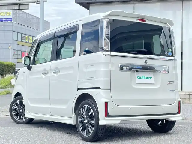 スズキ スペーシア カスタム HYBRID XS 千葉県 2018(平30)年 7.9万km ピュアホワイトP セーフティサポート/・デュアルセンサーブレーキサポート/・車線逸脱警報/・先行車発進お知らせ機能/・誤発進抑制機能/・後退時ブレーキサポート/・後方誤発進抑制機能/両側パワースライドドア/社外メモリナビ【CN-RE04WD】/・フルセグTV/BT/DVD/ラジオ/バックカメラ/シートヒーター/ドライブレコーダー【CA-DR02D】/ETC/取扱説明書/保証書/スペアキー