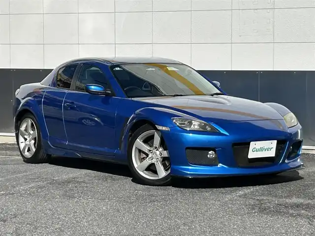 マツダ ＲＸ－８ タイプ S 東京都 2007(平19)年 4.7万km ウィニングブルーメタリック マツダスピードフロントノーズ/BOSEサウンド/純正CDオーディオ/　CD/AM・FM//純正18インチアルミホイール/HIDヘッドライト/フォグランプ/ヘッドライトレベライザー/革巻きステアリングホイール/革巻きシフトノブ/ステアリングスイッチ/アルミペダル/電動格納ミラー/純正フロアマット/カードキー×2/保証書/取扱説明書/スペアキー