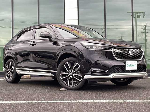 ホンダ ヴェゼル ハイブリッド e:HEV Z 福岡県 2021(令3)年 4万km クリスタルブラックパール 純正メモリナビ/VXU-215VZi/フルセグTV/DVD/BD再生/BT接続/モデューロエアロ/BSM/ホンダセンシング/レーダークルーズコントロール/シートヒーター/後席チップアップシート/純正ドアバイザー/純正18インチアルミホイール