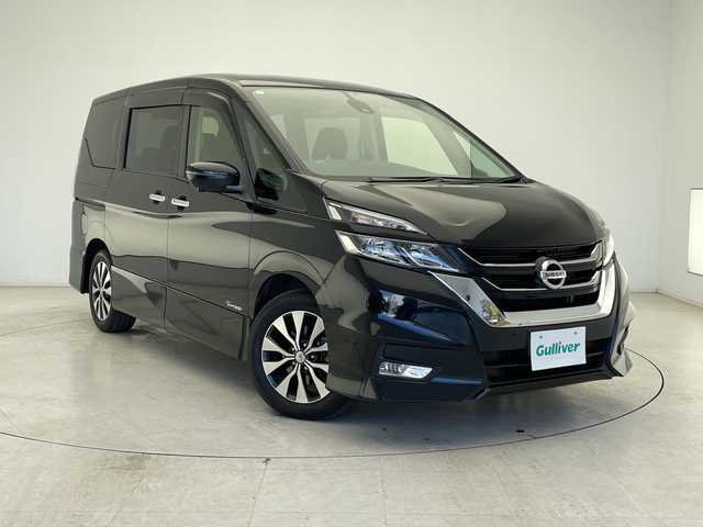 日産 セレナ ハイウェイスター 千葉県 2017(平29)年 7.8万km ダイヤモンドブラック 純正9インチSDナビ（MM516D-L）/フルセグTV/Bluetooth/CD/DVD/バックカメラ/全方位カメラ/ビルトインETC/両側パワースライドドア/クルーズコントロール/ステアリングリモコン/衝突被害軽減システム/ハロゲンヘッドライト