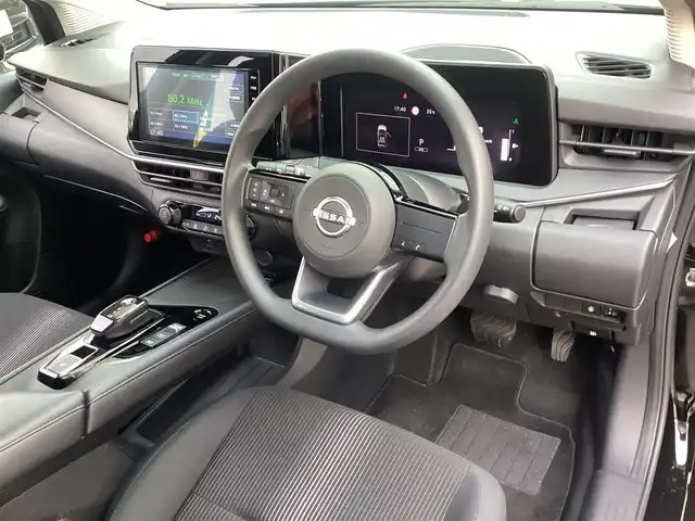日産 ノート X 京都府 2024(令6)年 2万km スーパーブラック ワンオーナー/9インチディスプレーオーディオ/　APPLE CAR PLAY /  ANDROID AUTO 対応/バックカメラ/純正ドライブレコーダー/ビルトインETC/オートライト/前後クリアランスソナー/オートホールド/電動バーキング/インテリジェントキー×２/新車保証書/取扱説明書