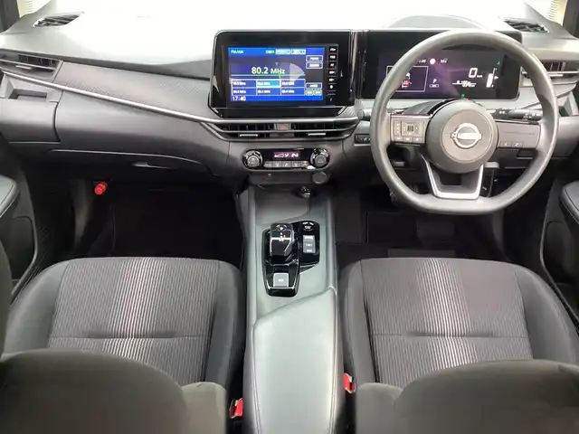 日産 ノート X 京都府 2024(令6)年 2万km スーパーブラック ワンオーナー/9インチディスプレーオーディオ/　APPLE CAR PLAY /  ANDROID AUTO 対応/バックカメラ/純正ドライブレコーダー/ビルトインETC/オートライト/前後クリアランスソナー/オートホールド/電動バーキング/インテリジェントキー×２/新車保証書/取扱説明書