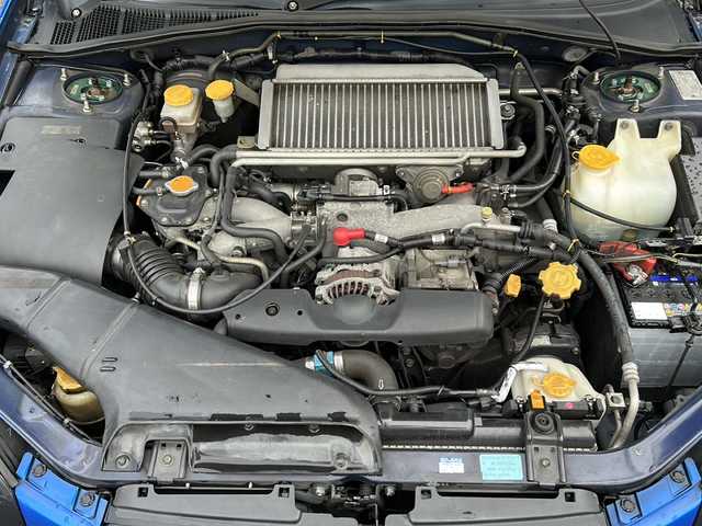スバル インプレッサ ＷＲＸ NB 岐阜県 2001(平13)年 11.1万km WRブルーマイカ ワンオーナー /TEIN車高調/社外マフラー/社外ハンドル/社外15インチAW/（サマータイヤ付純正AW車載）/HIDヘッドライト/フォグランプ/社外Egスターター/スペアキー/ドアバイザー/純正フロアマット/取扱説明書/新車時保証書