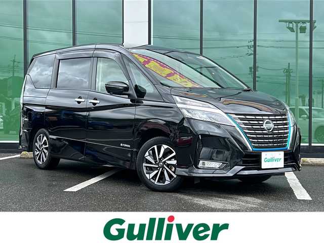 日産 セレナ e－パワー ハイウェイスター V 福岡県 2021(令3)年 8万km ダイヤモンドブラック 純正７インチメモリナビ（MJ320D-W）/（AM/FM/CD/DVD/BT/フルセグTV）/プロパイロット/クルーズコントロール/レーンアシスト/エマージェンシーブレーキ/デジタルインナーミラー/フリップダウンモニター/両側パワースライドドア/コーナーセンサー/ウォークスルー/ふらつき警報/速度標識表示/道路標識表示/駐車支援/衝突軽減システム/横滑り防止装置/純正フロアマット/純正１６インチアルミホイール/純正LEDヘッドライト/アイドリングストップ/スマートキー/プッシュスタートボタン/ETC