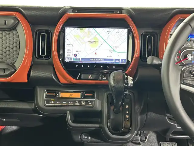 スズキ ハスラー HYBRID X 佐賀県 2021(令3)年 3.1万km バーミリオンオレンジ/ガンメタリック2トーン 純正9インチナビ/　（BT/AppleCarPlay/AndroidAuto/DVD/CD)/フルセグTV/全方位カメラ/バックカメラ/スズキセーフティサポート/衝突被害軽減システム/レーンキープアシスト/横滑り防止装置/前席シートヒーター/プッシュスタート/スマートキー/後方コーナーセンサー/ビルトインETC2.0/純正15インチアルミホイール/LEDヘッドライト/保証書/取扱説明書