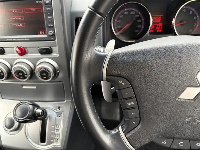 三菱 デリカＤ：５ G－Navi package 三重県 2008(平20)年 11.6万km ディープブラックマイカ ♪４WD/純正ナビ　/　・DVD再生・CD録音・TV/♪バック/左サイドカメラ/♪クルーズコントロール/♪パドルシフト/♪左側パワースライドドア/♪2WD/4WD切り替えスイッチ/♪キーレス/♪HIDヘッドライト/♪オートライト/♪革調シートカバー/♪革巻きステアリング/♪ステアリングスイッチ/♪電動格納ミラー/♪ウィンカーミラー/♪フロアマット/♪リアガラスフィルム施工/♪ドアバイザー/♪スペアタイヤ/♪横滑り防止機能(ASC)
