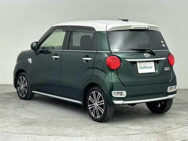 ダイハツ キャスト スタイル GターボプライムコレSAⅢ 道央・札幌 2018(平30)年 5.3万km ダークエメラルドマイカ ・４WD/・純正SDナビ/　CD/DVD/SD/USB/BT/フルセグTV/・ステアリングスイッチ/・全方位カメラ/・ETC/・ドライブレコーダー前方/・ハーフレザーシート/・D+N席シートヒーター/・スマートアシストIII/・衝突被害軽減ブレーキ/・レーンキープアシスト/・ソナー/・アイドリングストップ/・横滑り防止装置/・オートマチックハイビーム/・オートライト/・LEDヘッドライト/・LED室内灯/・純正ドアバイザー/・社外フロアマット/・プッシュスタート/・スマートキー/・スペアキー/・取/保