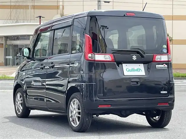 スズキ スペーシア X 宮城県 2015(平27)年 6.8万km 黒 走行距離：６７６７５ｋｍ/ＨＤＭI/禁煙/ＨＤＤナビ/バックカメラ/４ＷＤ/前方ドライブレコーダー/スペアキー/ＢＴ・ＴＶ/ＵＳＢ入力端子/フルフラット/片側パワースライドドア/社外１４インチアルミホイール