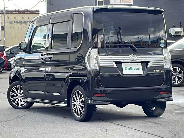 ダイハツ タント カスタムX トップED LTD SAⅢ 道北・旭川 2018(平30)年 5.1万km ブラックマイカメタリック /4WD//禁煙車//社外ディスプレイオーディオ//CD/DVD/BT/USB//全方位カメラ//衝突軽減ブレーキ//レーンキープ//アイドリングストップ//誤発進抑制//両側パワースライドドア//シートヒーター//ベンチシート//ハーフレザーシート//ドライブレコーダー//純正エンジンスターター//オートライト//LEDヘッドライト//フォグライト//オートリトラミラー//純正フロアマット//ドアバイザー//サンシェード//社外AW冬タイヤ積み込み