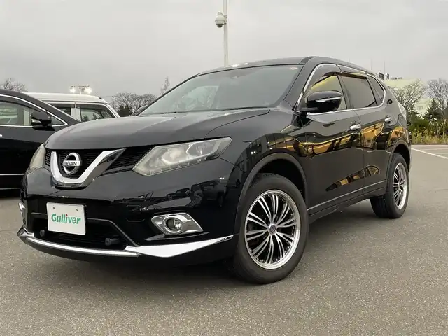 日産 エクストレイル 20X エマージェンシーブレーキ 青森県 2014(平26)年 10.3万km ダイヤモンドブラック ・4WD/・純正ナビ/・AM/FM/CD/DVD/BT/・フルセグ/・横滑り抑制装置/・衝突軽減装置/・クルーズコントロール/・アラウンドビューモニター/・ダウンヒルアシストコントロール/・D＋N席シートヒーター/・コーナーセンサー/・パワーバックドア/・純正フロアマット/・ドラレコ/・ETC/・ドアバイザー/・USBソケット/・シガーソケット/・社外AW18インチ/・保証書、取説