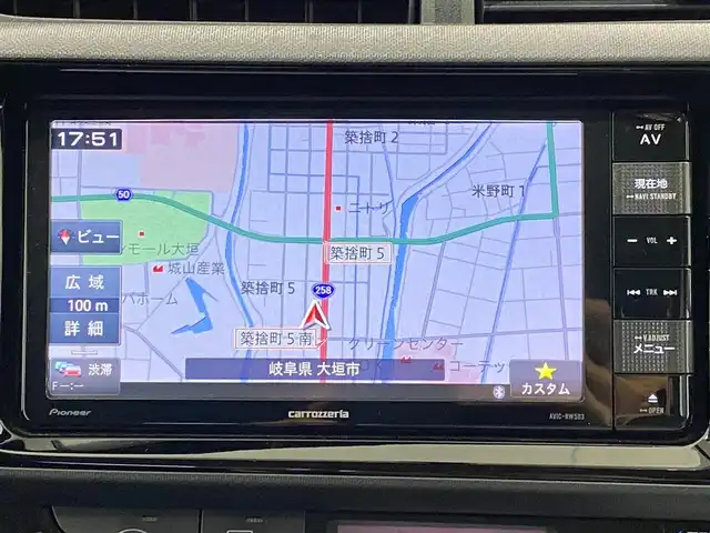 トヨタ アクア S 岐阜県 2015(平27)年 7.9万km ライムホワイトパールクリスタルシャイン Carrozzeria社製SDナビ/バックカメラ/ETC/オートエアコン/横滑り防止装置/Wエアバッグ/オートライト/ワンセグTV