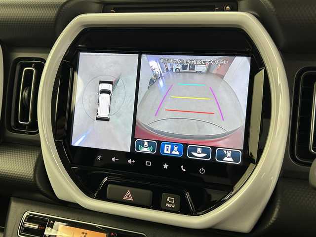 スズキ ハスラー HYBRID X 福岡県 2023(令5)年 0.1万km フェニックスレッドパール/ガンメタリック2トーンルーフ 純正９型ナビ（ＢＴ，フルセグＴＶ）　/全方位カメラ　/アダプティブクルーズコントロール　/コーナーセンサー　/衝突軽減ブレーキ　/レーンキープ　/アイドリングストップ　/シートヒーター　/ステアリングリモコン　/ＬＥＤ