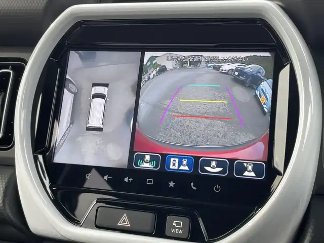 スズキ ハスラー HYBRID X 愛媛県 2023(令5)年 0.1万km フェニックスレッドパール/ガンメタリック2トーンルーフ 純正９型ナビ（ＢＴ，フルセグＴＶ）　/全方位カメラ　/アダプティブクルーズコントロール　/コーナーセンサー　/衝突軽減ブレーキ　/レーンキープ　/アイドリングストップ　/シートヒーター　/ステアリングリモコン　/ＬＥＤ