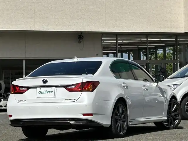 レクサス ＧＳ 450h Fスポーツ 宮城県 2012(平24)年 8.6万km ホワイトパールクリスタルシャイン 純正ナビ/AM・FM/CD/HDD/USB/Bluetooth/AUX/TV(フルセグ)/パワーシート(D席/N席)/シートヒーター/エアシート/シートメモリー/ドラレコ前後/パドルシフト/運転モード切替/リアガラスサンシェード/パーキングアシスト/リモートタッチノブ/アナログ時計/ETC/GPS探知機/ヘルプネットスイッチ