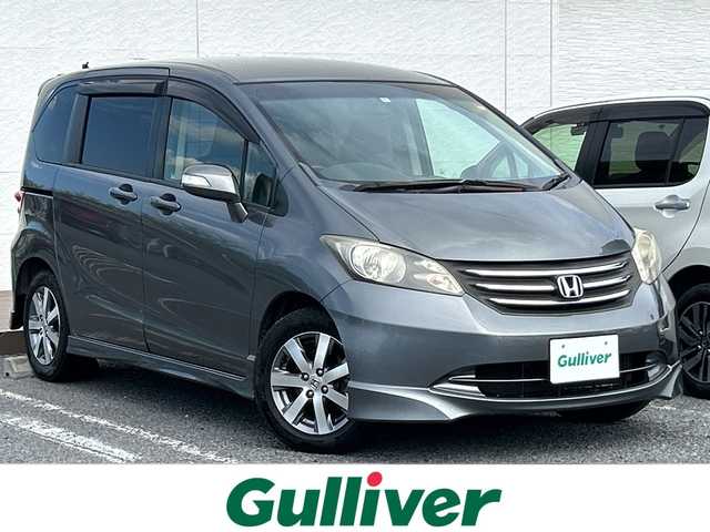 ホンダ フリード Giエアロ 千葉県 2009(平21)年 16.2万km ポリッシュドメタルメタリック ＡＶＩＣ－ＲＺ０６ナビ　Ｂカメ　ＥＴＣ　フリップダウンモニター ワンセグTV Bt DVD 両側パワースライドドア ハロゲンライト オートライト 15インチAW エアバッグ セキュリティパッケージ
